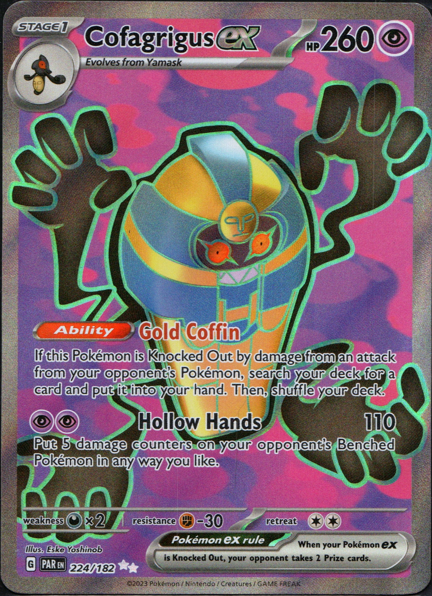 Cofagrigus ex #224 | Pokemon Paradox Rift