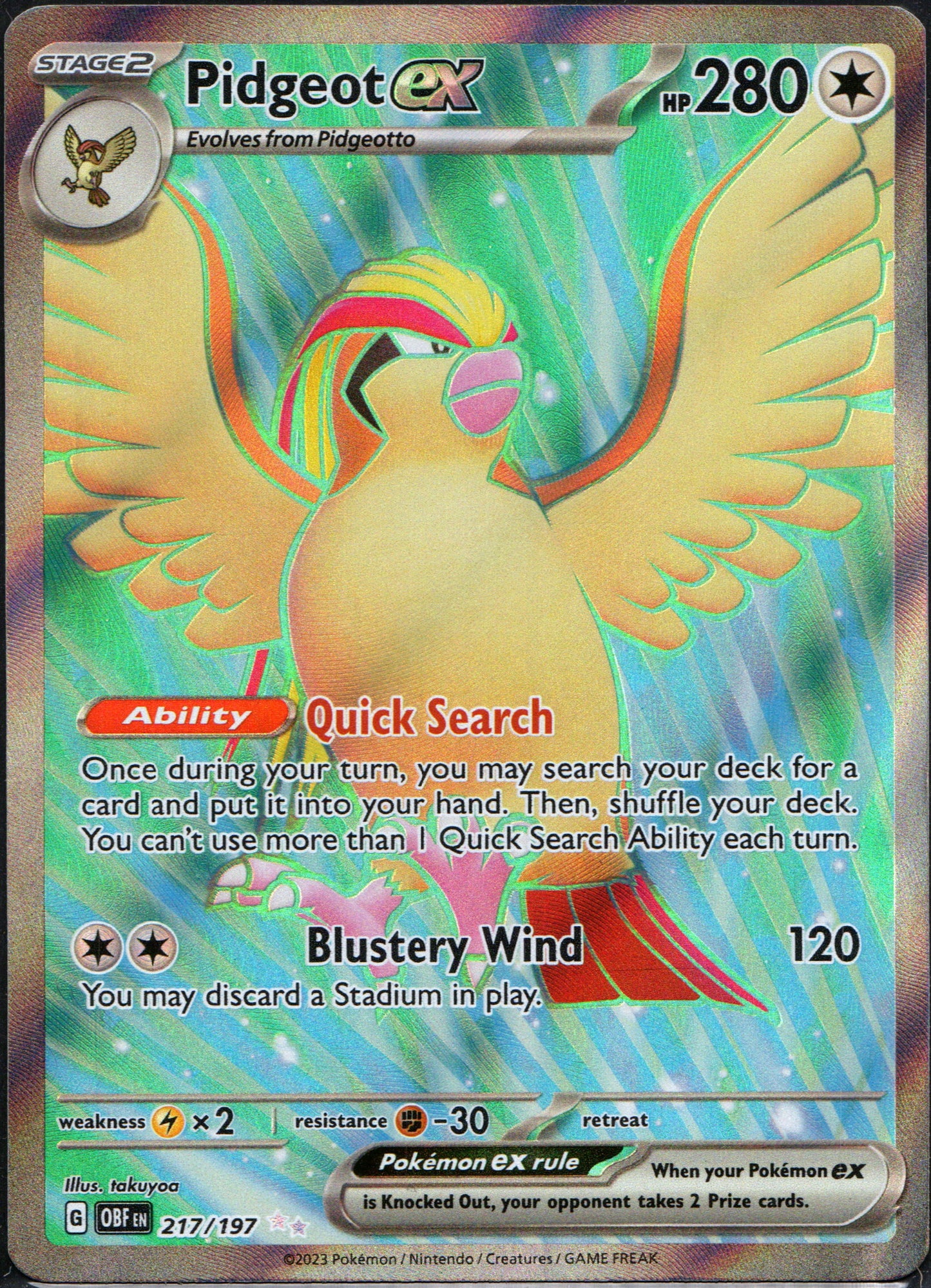 Pidgeot ex #217 | Pokemon Obsidian Flames