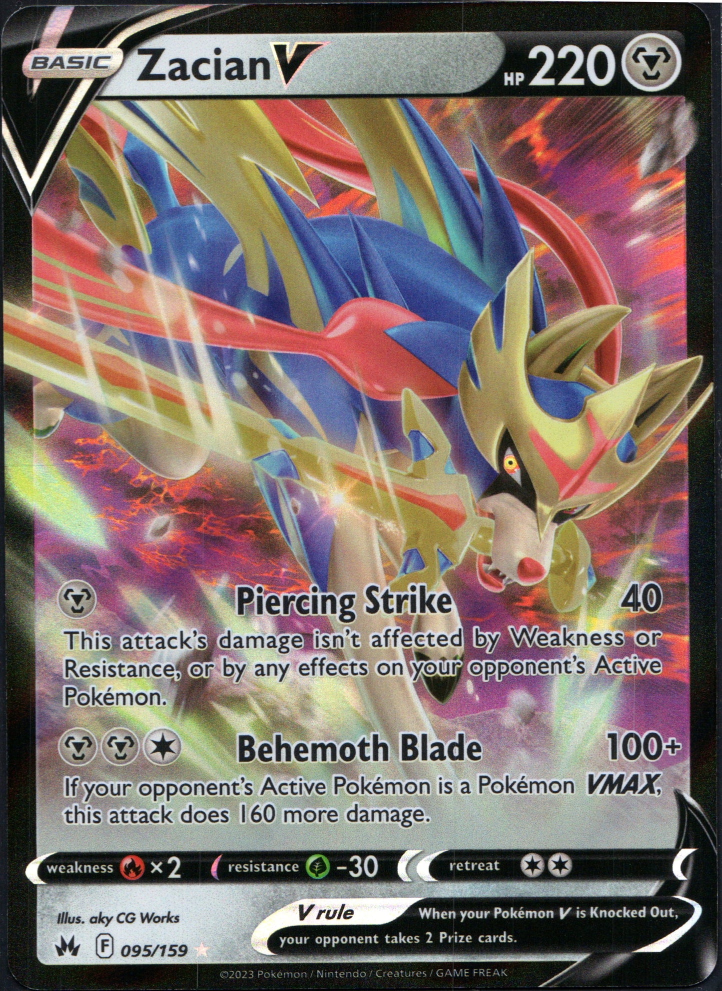 Zacian V #95 | Pokemon Crown Zenith